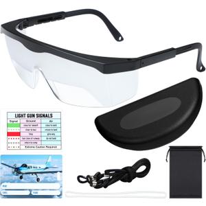 Saysurey Aviation Flight Training Glasses Adjustable View Limiting Goggles Device with Glasses Box and Tag(Clear)