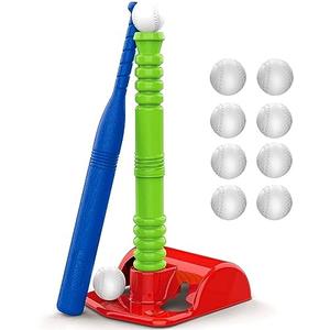 Play22 T Ball Set for Toddlers - Tball Set for Kids 3-5, 8 Large Balls, 23" Batting Tee - Kids Baseball Bat Tee - Wiffle Ball, Toddler Outdoor Toys Play Equipment, Gifts for 4 Year Old Boys and Girls