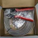 1/8 Inch Stainless Steel Cable 100FT - 7x7 Strand Aircraft Wire Rope with Loop Sleeve & Thimble - Heavy Duty for Deck Railing, String Light Hanging, Garden, Marine, DIY Projects