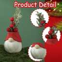 Christmas Tree Table Decor Artificial Mini Xmas Tree Decor for Tables Red Berry  Pine Branch with Cute Dwarf Base for Winter Party Home Indoor Home Fireplace Mantel Decorations (Styl 3)