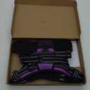 PHOEPET Reflective Dog Harness Large Breed Adjustable No Pull Vest with Handle 2 Metal Rings 3 Buckles [Easy to Put on & Take Off](L, Purple)