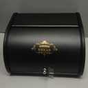 SOTECH Bread Box Vintage for Kitchen Food Grade Light-weight Metal Style Container for Storage Bin Countertop Keeper with Roll Top Farmhouse Rustic Holder Counter Black