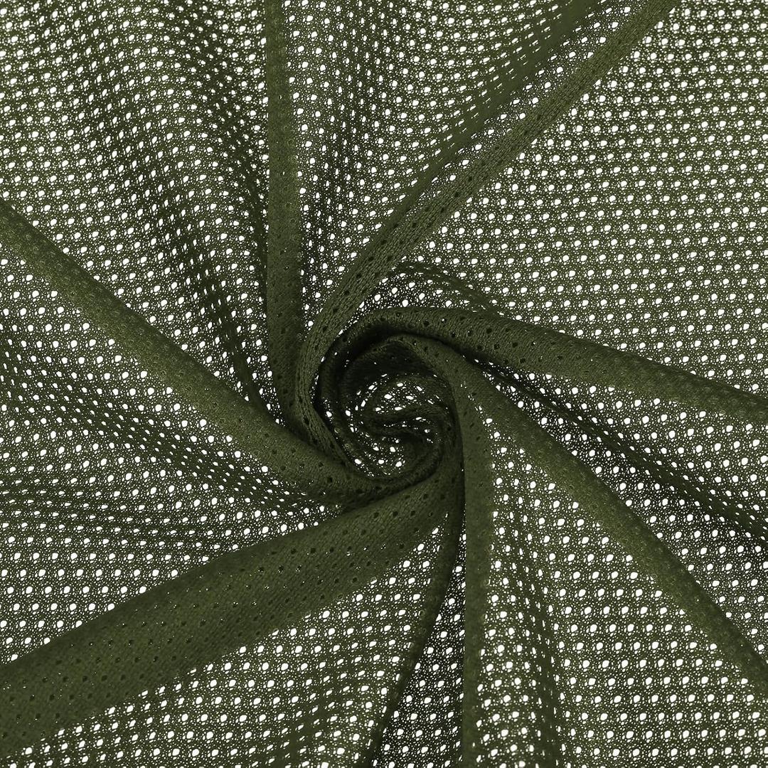 PATIKIL 62 Inch Wide Mesh Fabric Slightly Stretchy, Polyester Micro Mesh Jersey Fabric for Sewing Backpack Pocket and Straps, Netting Clothes, Shopping Bags, Dark Green 1 Yard