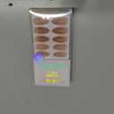 BTArtbox Press On Nails Almond - Press On nails with 3D Gold Lines Design, Medium Glue On Nails with Nail Glue, Gold Swirl Stick On Nails in 15 Sizes, Radiant Ribbons