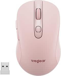 wegear USB Wireless Mouse for Laptop PC Mac, 2.4GHz Cordless Mouse-Pink
