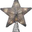 Kurt Adler 10Inch Silver Star Treetop with 10 Mini UL Lights