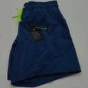 SILKWORLD Mens Swimming Trunks with Compression Liner 2 in 1 Quick-Dry Swim Shorts with Zipper Pockets (Medium, Blue)