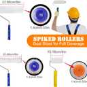 Epoxy Flooring Tool Kit, 20" Spiked Roller, 18" Gauge Rake, 9" Spiked Roller, 9" Floor Brush, 4" Detail Brush, Spike Shoes, Gloves & Extension Pole for Self Leveling Cement