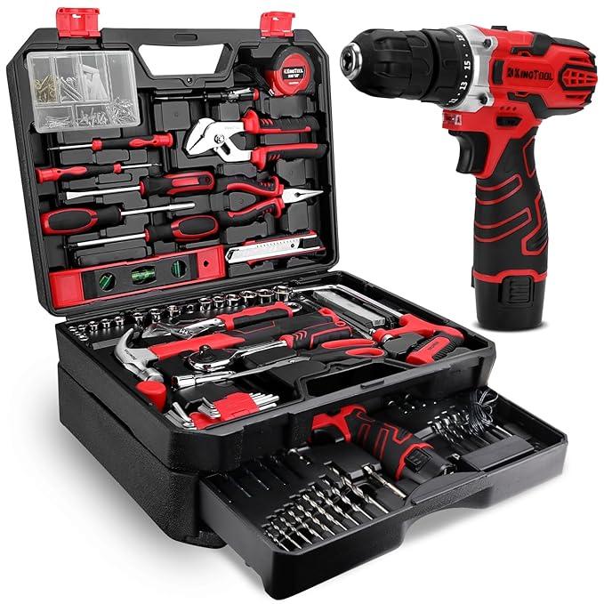 Kingtool 275 Piece Tool Kit 12 V Cordless Power Drill Driver