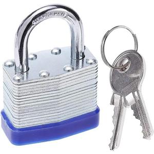 Laminated Steel Padlock with Key, Lock Wide Lock Body, Fence, Locker (1, 1-1/4")