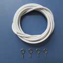 2 x White Curtain Wire Hanging Cord with Self-Adhesive Hook and Eyes for Net Curtain Rods (4 Meter)