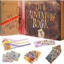Our Adventure Book Handcrafted 11.92 x 7.62" Scrapbook, Color cover,Embossed Lettering, Inspired by 'Up', Ideal for Photos, Gift for Couples Anniversary, Weddings, Travelling, Birthday, Christmas (Classic)
