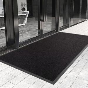 Commercial Front Door Mat 36" x 60" Custom Size,Heavy Duty Waterproof Doormat for Entrance, Rubber Backing Low Profile Indoor Outdoor Mats (Black Pebble)
