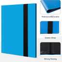 4 Pocket Card Binder for 160 Sleeves, Card Folder Ablum for Trading Cards Collection for Sports Cards, Baseball Cards, Game Cards, Mini TCG Binder Fit for MTG, Gift for Card Collector (Blue)