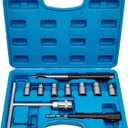 11PCS Diesel Injector Seat Cutter Tool Set Compatible with Mercedes-Benz CDI BMW Ford, Cutter Flat Reamer Repair Tool with Flat Reamer Angled Reamer Hex Key Cleaner Disassemble Tool Kit