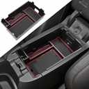 Center Console Organizer Tray Compatible with Chevy Equinox 2018 2019 2020 2021 2023 2024 Accessories, Armrest Insert Secondary Storage Box (Not Fit 2025) Red Trim