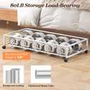 Yecaye Under Bed Storage with Wheels 2Pack, 70L Larger Capacity Under Bed Storage Containers, Underbed Shoe Storage Organizer, Rolling Under Bed Metal Drawers for Clothes, Blankets(35.5 x 17 x 6.7in)