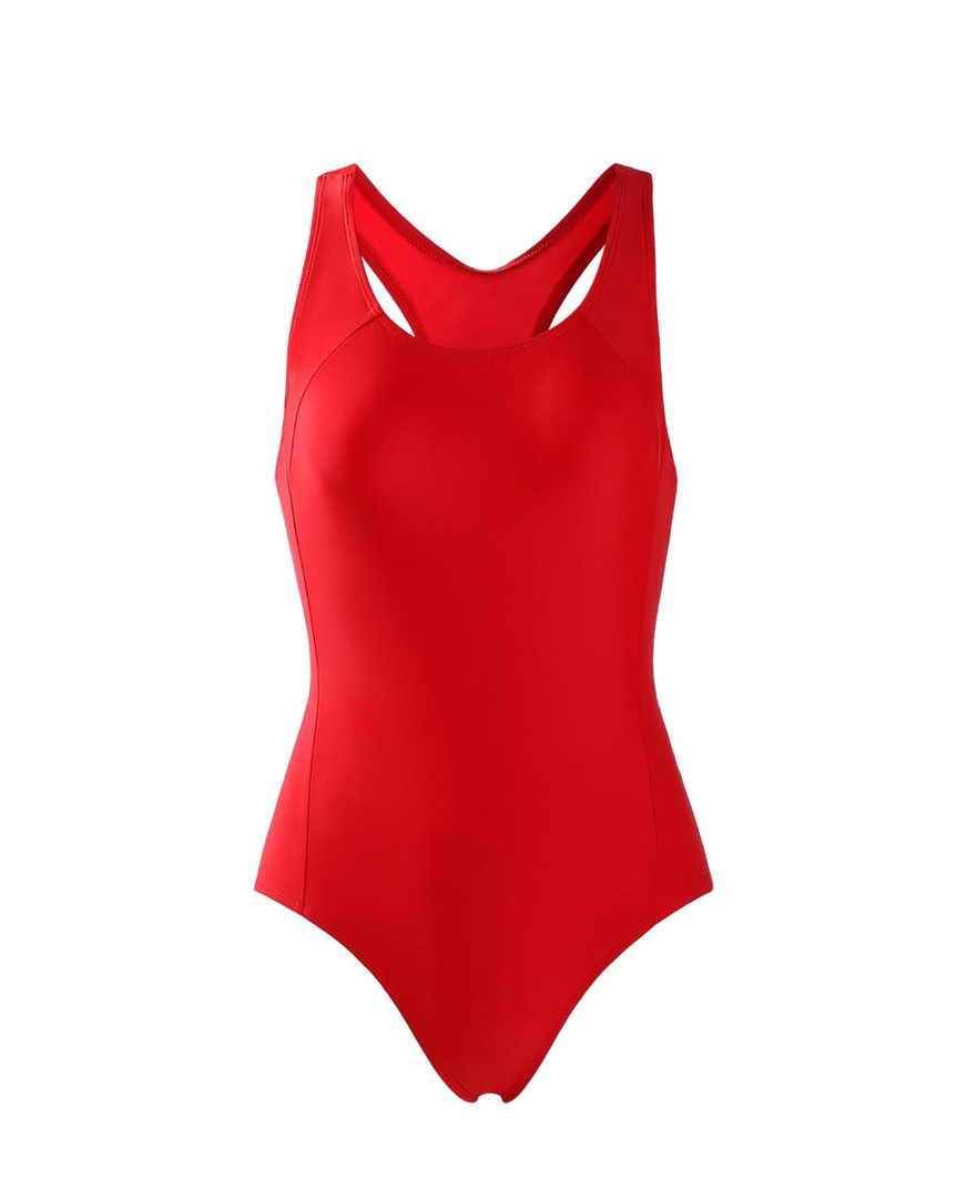 Swimsuit One Piece Swimming Suits Flyback Solid Swimwear for Practice 10