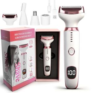 Beanify 2026 Electric Razor for Women Men,4 in 1 Ladies Wet & Dry Body Razors and Facial Hair Remover,Rechargeable LED Display Hair Removal Kit for Nose Face Body Bikini Hair (Multicolor)