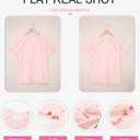 Dokotoo Women's V Neck Lace Crochet Eyelet Tops Short Sleeve Casual Shirts Blouses (Medium)