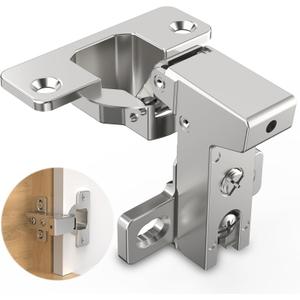 Chibery 4 Pack Face Frame Inset Cabinet Hinges, Soft Close 105 Insert Concealed Cabinet, Slide on Plate, Smooth Slow Self Closing Silent Hardware, 3D Heavy Duty for Blind Corner, Kitchen, Cupboard