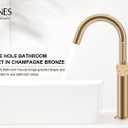 KENES Champagne Bronze Vessel Sink Faucet, Single Handle Gold Tall Bathroom Faucet Single Hole, Bathroom Vanity Faucet with Pop Up Drain and Supply Lines, KE-9005C-CB