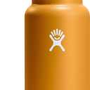 Hydro Flask Water Bottle - Insulated Stainless Steel - Wide Mouth Flex Lid, Non Spill, Leakproof and Refillable in 32 Oz Fossil Brown