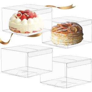 Oomcu 40 Pack Clear Boxes for Treat,Transparent Favor Candy Bakery Mini Cookie Boxes Donut Dessert Macaron Pastry Gift Packaging Box Container for Wedding Baby Shower Birthday Party(4" x 4" x 2.5")