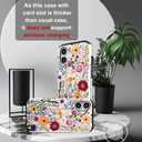 Compatible for iPhone 16 Plus Case Cute with Card Holder Shockproof Slim Slot Phone Wallet Cover for Women/Watercolor Summer Blooming Floral Flower Meadow Natural