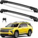 FengYu 300lb Lockable Roof Rack Cross Bars Compatible with Chevy Chevrolet Traverse 2022 2023 2024 2025 2026, Heavy Duty Aluminum Roof Rails Crossbars Cargo Bars Canoe Rooftop Black Carrier Luggage.