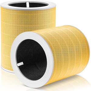 Core 600S Pet Care Replacement Filter for LEVOIT Core 600S Air Purifier, 3-in-1 H13 True HEPA, High-Efficiency Activated Carbon, Core 600S-RF-PA, 2 Pack, Yellow