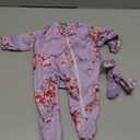 Aori Lifelike Reborn Baby Dolls Clothes 20 inch Purple Clothing Floral Jumpsuits Set for 17-20 Inch Newborn Girl Doll
