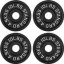 Cast Iron 2-Inch Olympic Weight Plates Set for Strength Training, Barbell Free Weight Plate Set for Weightlifting in Home Gym, Multiple Sizes From 2.5LB to 40LB