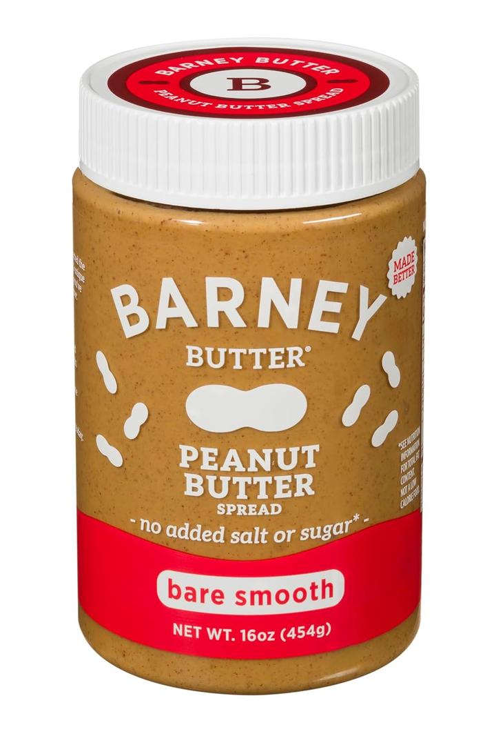 Barney Butter Peanut Butter, Bare Smooth, 16 Ounce Jar, Natural, No Stir, Non-GMO, Gluten Free, Keto, Vegan (EXP 06/17/26)