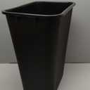 Amazon Basics Rectangular Commercial Office Wastebasket, Easy to Clean, Space-Saving, 10 Gallon, Black