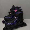 2PM SPORTS Vinal Girls Adjustable Flashing Inline Skates, All Wheels Light Up, Fun Illuminating Skates for Kids Men Adult Women and Boys (Large - Youth (4-7 US), Violet & Magenta)