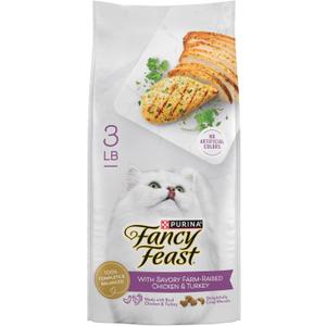 2 x Purina Fancy Feast Dry Cat Food with Savory Farm-Raised Chicken and Turkey - 3 lb. Bag