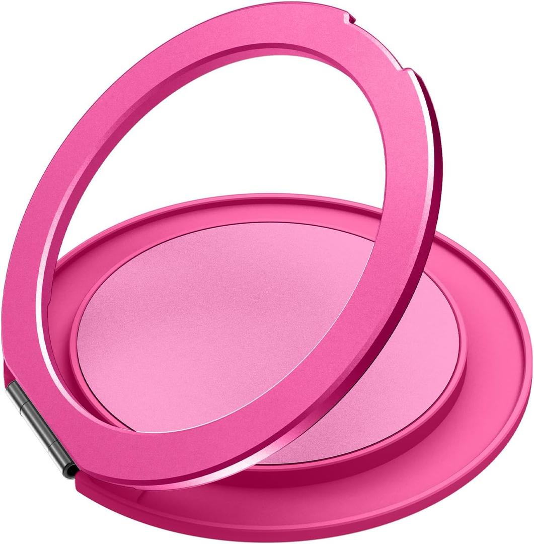 Cell Phone Ring Holder Stand [Compatible with MagSafe], Cell Phone Accessories Metal Matte Ring Holder, Magnetic Phone Grip for Phones and Cases - Hot Pink
