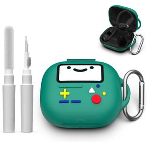 Silicone Cover for Beats Powerbeats Pro 2 Case Cute (2025), Funny Cartoon Game Console Design Shockproof Protection Case for Powerbeats Pro 2 Accessories with Keychain/Cleaner Kit (Green)