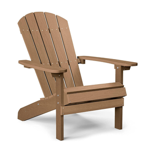 YEFU Adirondack Chair Weather Resistant: Outdoor Chair HIPS Plastic Adirondack Chairs - Patio Chairs with Wood Texture - Lawn Fire Pit Deck Porch Garden Chairs for Adults (Teak)