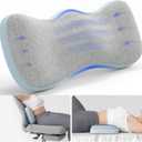 Lumbar Support Pillows for Bed, Lower Back Pillow for Sleeping, Memory Foam Waist Pain Relief Pillows, Lumbar Pillow for Sleeping, Bed, Car, Couch (Grey Blue)