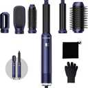 Atopskins Air Styler 6-in-1 Hair Styler with 1000W Hair Dryer, Curling Iron, Hot Air Brush, Blow-Dryer, Round Brush Hair Dryer, Straightening Brush for All Hair Types, Drying, Smoothing, Curling