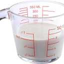 Heat-Resistant Glass Measuring Cup  12 oz / 350 ml Borosilicate Measuring Jug with Handle & Pour Spout  Clear Red Markings, Microwave & Dishwasher Safe Kitchen Tool