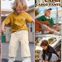 3 Pack Boys Capri Pants Drawstring Elastic Waisted Teens Cargo Joggers Pull on Casual Sweatpants with Pockets