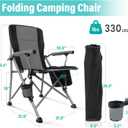 Folding Camping Chair Heavy Duty Portable Outdoor Chairs Supports 330lbs Collapsible Foldable Chair for Outside with Cup Holder&Carry Bag, Folding Lawn Chair for Camp Beach Fishing Sports(Gray), 21.6 inches x 21.6 inches x 36.4 inches