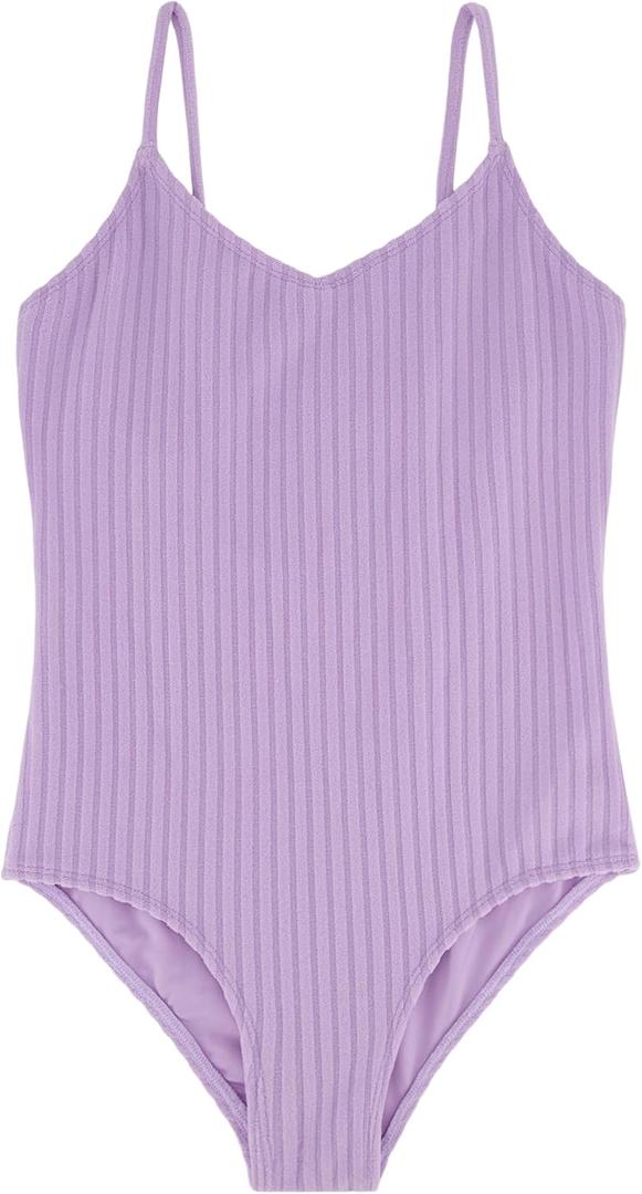 Billabong Girls' One-piece Swimsuit with UPF 50+ Sun Protection, Quick Drying Bathing Suit (8, Lilac in Loop)