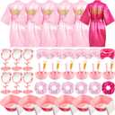 JenPen 6 Set Spa Party Favors Robes and Accessories Kit Supplies for Spa Sleepover Slumber Party Wedding Birthday