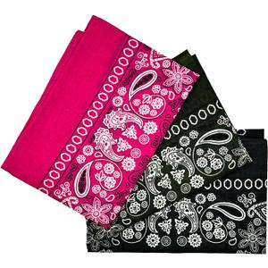 2 x Sosun 22x22 Bandana, Face Mask, Square Scarf, Headwear, Multipacks Made From 100% Cotton