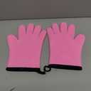 KITCHEN PERFECTION Silicone Smoker Oven Gloves -Extreme Heat Resistant BBQ Gloves-Handle Hot Food Right on Your Grill Fryer & Pit|Waterproof Grilling Cooking Baking Mitts|Superior Value Set+3 Bonuses (One Size Fits Most, Pink)