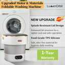 Portable Washing Machine with Spin Basket, Upgraded 16L Foldable Mini Washer5-Min Wash3-Min Spin1-Year Manufacturer WarrantySmall Washing Machine for Travel, Dorms, RVs, Camping (Gray)